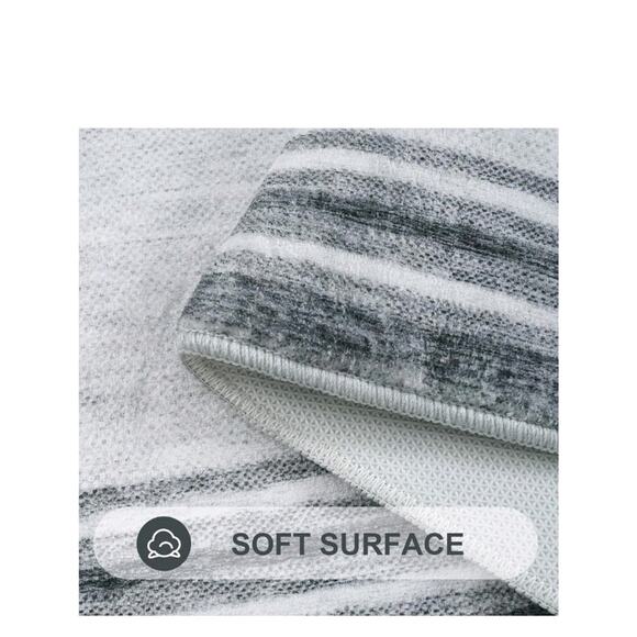 Uphome Modern Bath Mat, 26x18, Soft, Non-Slip, Washable, Grey - Picture 2 of 8